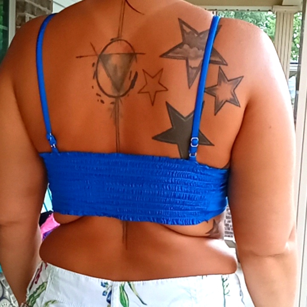 3 For$10 Aerie Blue Crop Top Excellent Condition LG - Picture 2 of 4